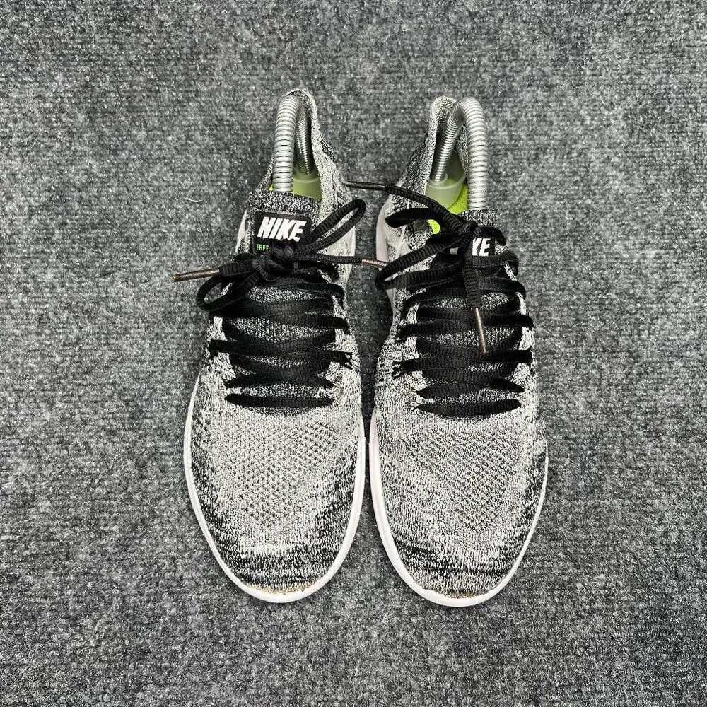 Nike Free RN Flykint 2017 Running Shoes Women's Size 6 Black White Oreo Athletic